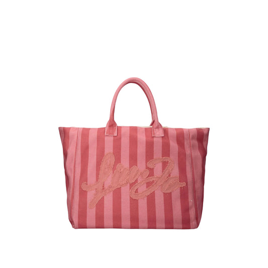 Tote Bag da Donna a righe rosso e rosa