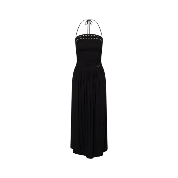 Abito Donna Nero, in viscosa, con borchie decorative