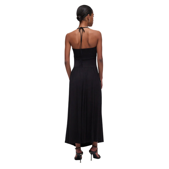 Abito Donna Nero, in viscosa, con borchie decorative