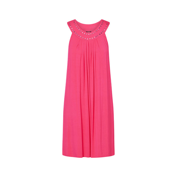 Abito Donna in viscosa, con borchie e scollo ampio