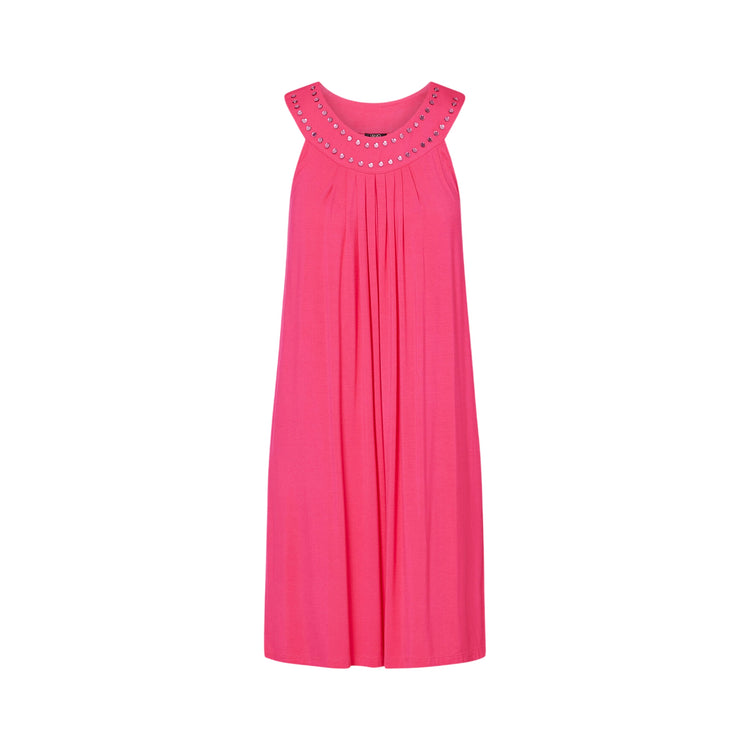 Abito Donna in viscosa, con borchie e scollo ampio