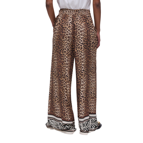 Pantalone animalier con fondo zebrato da donna