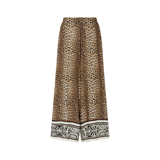 Pantalone animalier con fondo zebrato da donna