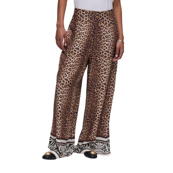 Pantalone animalier con fondo zebrato da donna