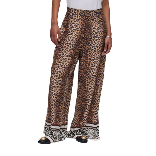 Pantalone animalier con fondo zebrato da donna