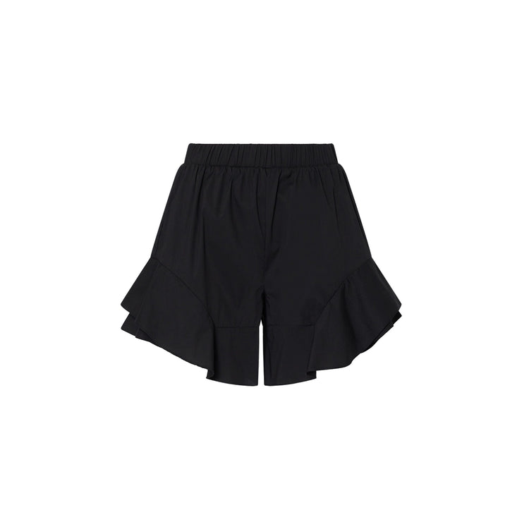 Shorts Donna con volant Nero