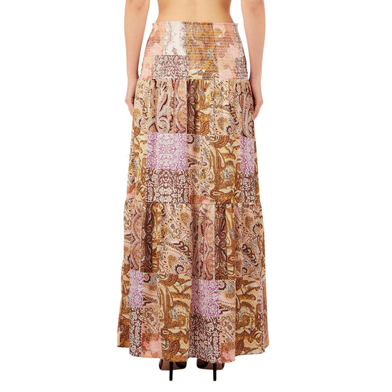 Gonna lunga Donna stampata all over modella retro
