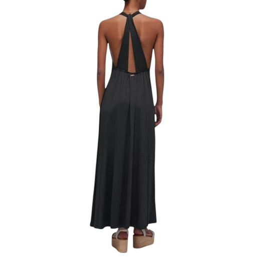 Abito Donna Nero, cut-out posteriore, lungo