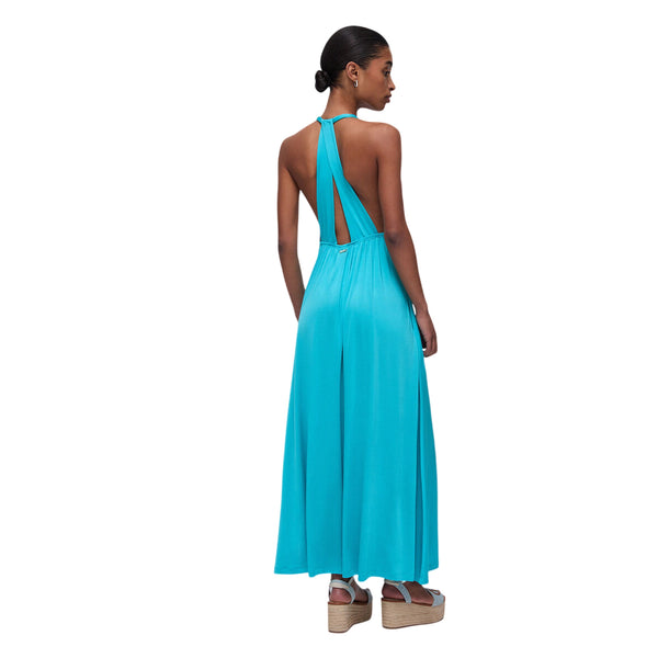 Abito Donna Azzurro, cut-out posteriore, lungo