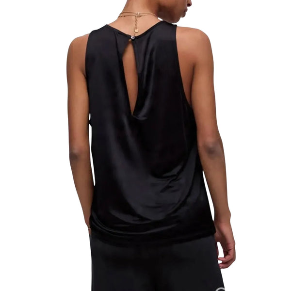 Top Donna Nero con scollo a goccia sul retro