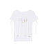 T-shirt Donna con scollo tondo, logo strass e fiocchi