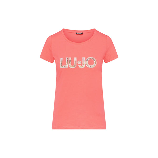 T-shirt Donna a girocollo, slim, con logo sul davanti