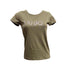 T-shirt Donna Verde in cotone, con stampe logo strass