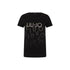 T-shirt nera Donna con loghi degradè con strass