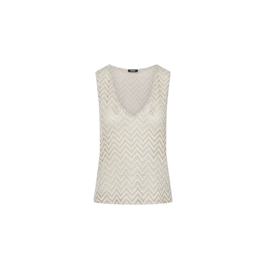 Top Donna con profondo scollo a V e motivo chevron