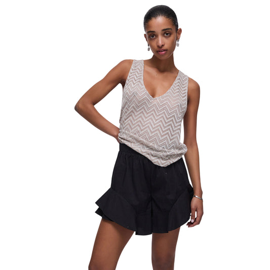 Top Donna con profondo scollo a V e motivo chevron