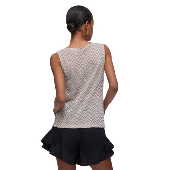 Top Donna con profondo scollo a V e motivo chevron