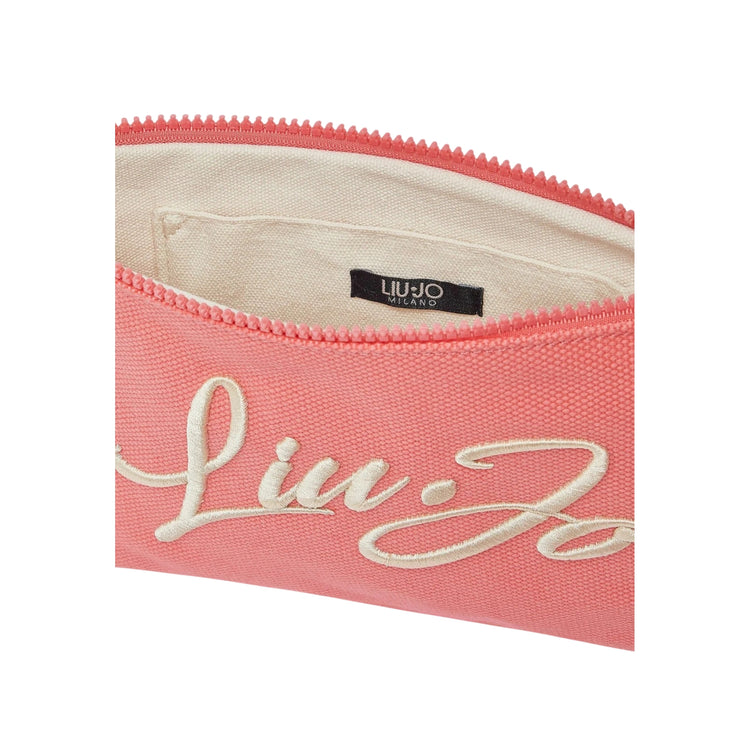Pochette Donna in cotone, con laccetto da polso e zip
