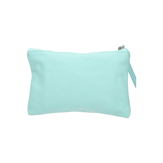 Pochette Donna Celeste, in cotone, con chiusura zip