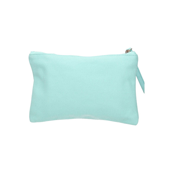 Pochette Donna Celeste, in cotone, con chiusura zip