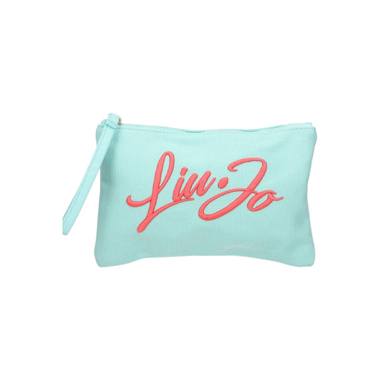 Pochette Donna Celeste, in cotone, con chiusura zip