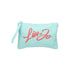 Pochette Donna Celeste, in cotone, con chiusura zip