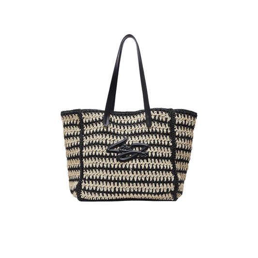 Tote Bag Donna in paglia bicolor
