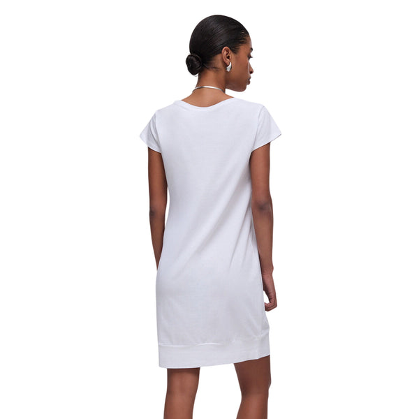Abito Donna Bianco, in cotone, a maniche corte