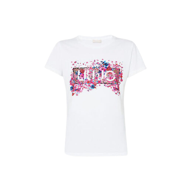 T-shirt femme avec strass et logo