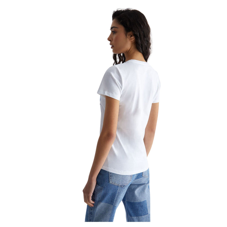 T-shirt femme avec strass et logo