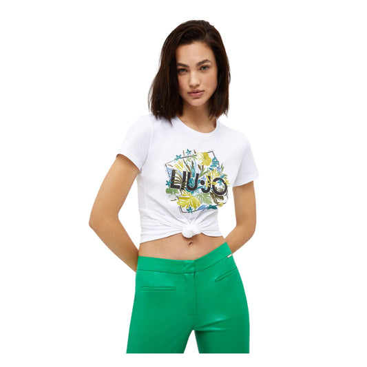 T-shirt Donna con strass e logo