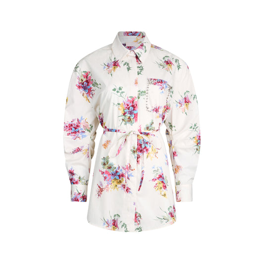 Camicia lunga Donna con stampa floreale