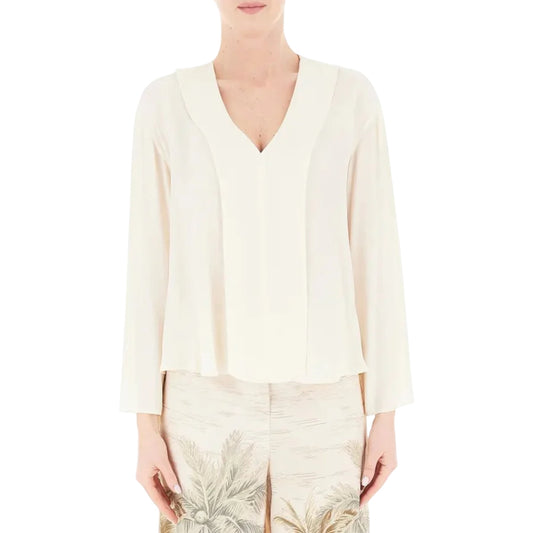 Blusa Donna in crêpe Bianco