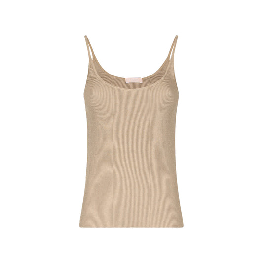Top Donna in maglia di misto viscosa Beige