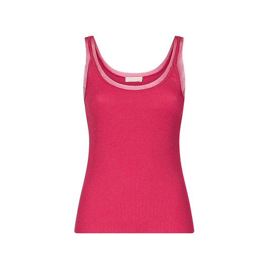 Top Donna in maglia di misto viscosa Rosa