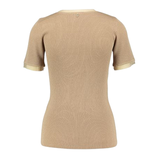 T-shirt Donna con inserti in tulle Beige
