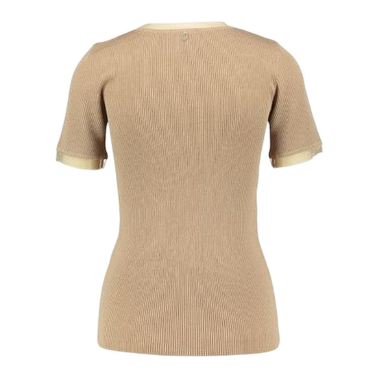 T-shirt Donna con inserti in tulle Beige