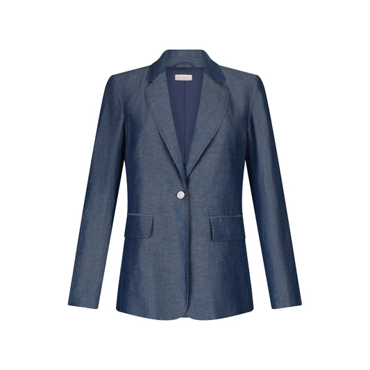 Blazer Donna in misto lino Blu