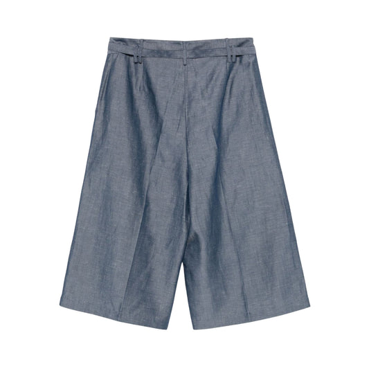 Bermuda Donna in misto lino Azzurro