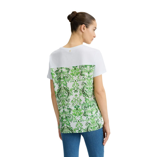 T-shirt Donna con dettaglio stampato Verde modella retro