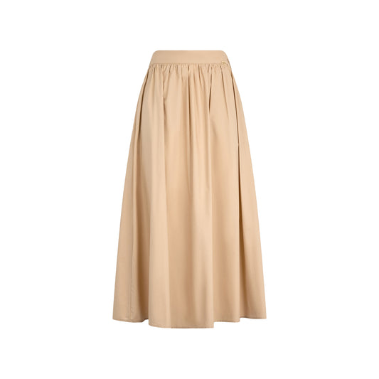 Gonna Longuette donna in popeline beige
