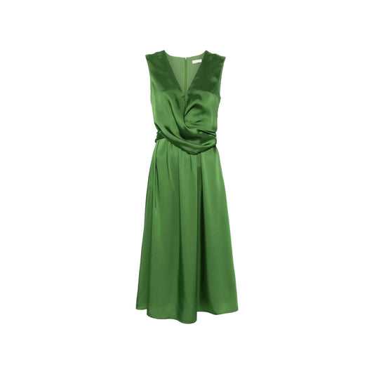 Abito Midi Donna in raso verde
