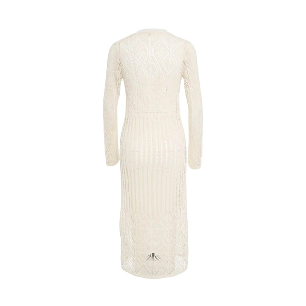 Cardigan lungo traforato da Donna in bianco