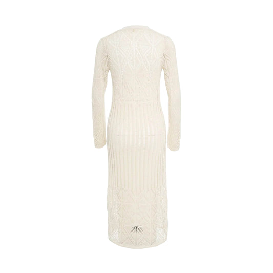 Cardigan lungo traforato da Donna in bianco