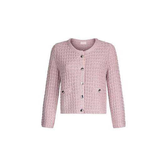 Giacca bouclé Donna con bottoni rosa