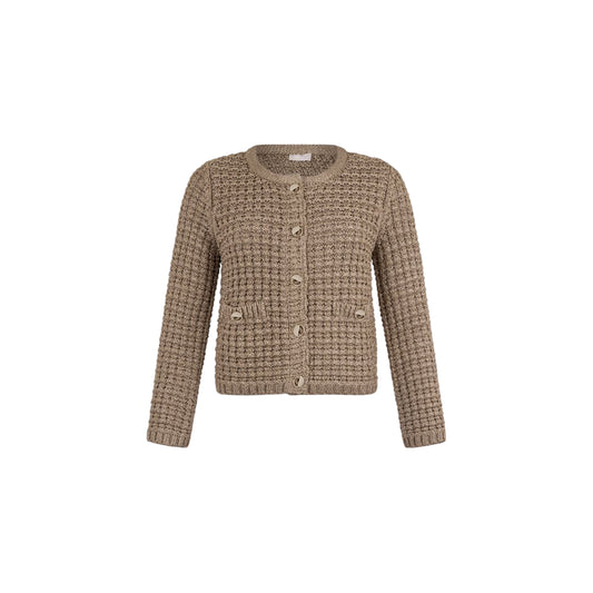 Giacca bouclé Donna con bottoni beige