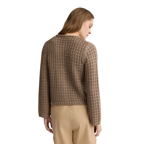 Giacca bouclé Donna con bottoni beige modella retro