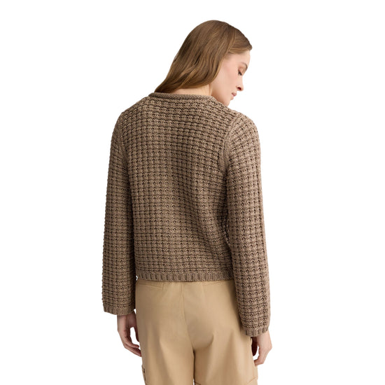 Giacca bouclé Donna con bottoni beige modella retro