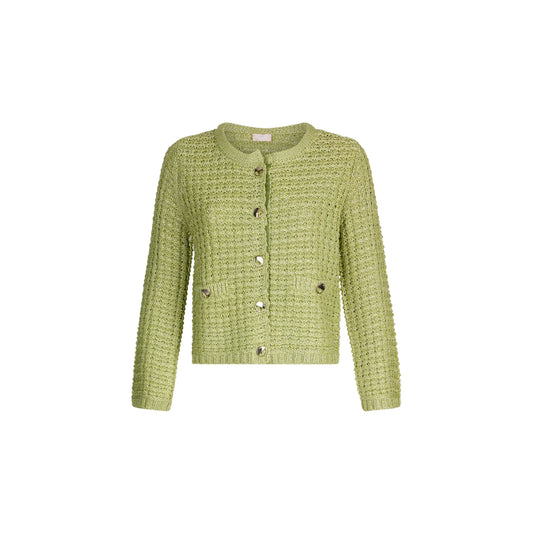 Giacca bouclé Donna con bottoni verde