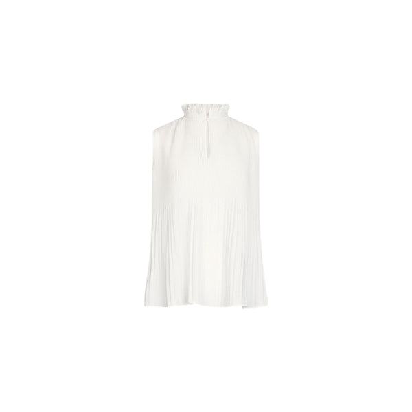 Top Donna in georgette bianco plissé